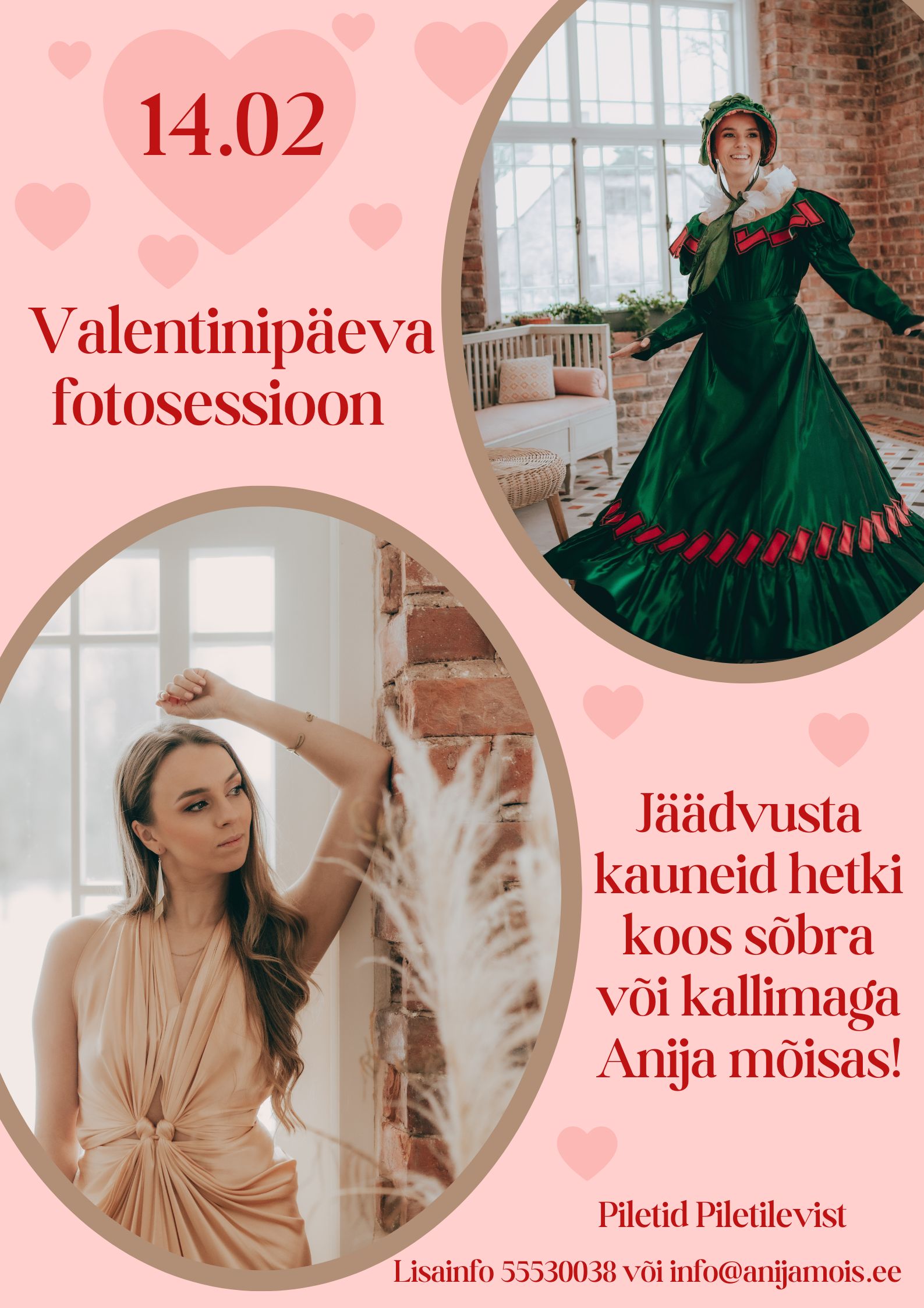 Valentinipäeva fotosessioonid Anija mõisa romantilises interjööris